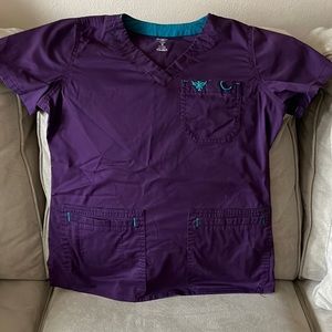 Med Couture purple scrub top